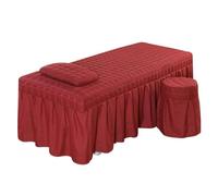 Sabanas Camilla Masaje Sábana de cama for salón de belleza, colchón acolchado grueso, falda de cama de belleza, colcha con agujero for la cara, cubierta de cama de SPA for masaje corporal(4,2Pcs pillo