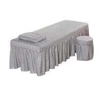 Sabanas Camilla Masaje Sábana de cama for salón de belleza, colchón acolchado grueso, falda de cama de belleza, colcha con agujero for la cara, cubierta de cama de SPA for masaje corporal(3,2Pcs stool