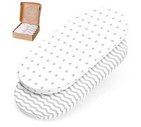 Sábanas capazo Blando mimaDu Universal sábanas Carrito bebé Cubre capazo Universal Funda capazo Universal para 70x32, 75x35, 75x32 cm | 100% algodón Peinado Oeko-Tex (Zigzag, Puntos)