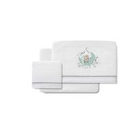 Sábanas Coralina New Sleeping Blanco y Verde para capazo y carro de bebé