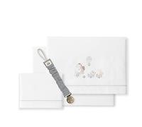 Sábanas cuna Jirafa Bicicleta blanco y gris