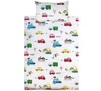 Sabanas Cuna Juego de Funda Nórdica 100% Algodón Natural para Cuna de Bebé 100x135cm + 40x60cm