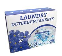 Sábanas de lavandería, 120 unidades/caja, detergente ecológico soluble en agua para sábanas de lavandería, aromas de lino fresco, detergente sin líquido para dormitorios, viajes, camping