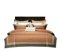 sabanas de Saten Juego de Cama Bordado, Funda nórdica Suave y Sedosa, sábana Fundas Almohada, Estilo Hotel, 4 Piezas, 7 para el hogar, Hotel(Color 2,Flat_King Size 4PCS)