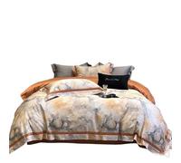 sabanas de Saten Juego de Cama con Estampado Digital Flores algodón. Incluye 1 Funda nórdica, sábana Bajera Ajustable y 2 Fundas Almohada para el hogar, Hotel(Style 8,Fitted Sheet 1.6mBed)