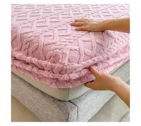 Sabanas De Terciopelo Funda de Cama Jacquard 3D con Estampado de Terciopelo, Funda de colchón, sábana Bajera cálida de Invierno, Protector de colchón Grueso Colcha De Terciopelo(Pink,80x200x30cm)