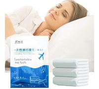 Sábanas desechables tamaño individual XL con funda de edredón y funda de almohada, ropa de cama de viaje para hotel, no necesita lavado