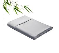 Sábanas encimeras 100% viscosa de bambú, tejido satinado de 400 hilos, tamaño Queen, lujosas, suaves y refrescantes para personas que duermen con calor, sedosas y transpirables (gris, Queen)