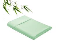 Sábanas encimeras de viscosa de bambú solamente, sábana encimera de tejido de satén de tamaño individual, suave y refrescante para personas que duermen con calor, sedosas y transpirables (verde