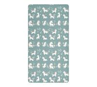 Sábanas impermeables para cuna de bebé, cama infantil, dibujos animados, lindos unicornios blancos