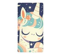Sábanas impermeables para cuna de bebé, funda de colchón, diseño de unicornios lindos, color naranja