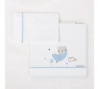 Sábanas marca Bimbi Chic. Modelo Tript.Sab.100% Alg.Cuna 003 Volare 606 13 B/Azul