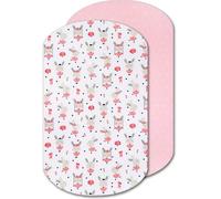 Sábanas Minicuna 100% Algodón - Sabanas Minicuna Compatible con Iora, Tori, Iora Air y Sleepi Mini (60 x 80 cm, Bailarina Rosa)