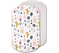 Sábanas Minicuna 100% Algodón - Sabanas Minicuna Compatible con Iora, Tori, Iora Air y Sleepi Mini (60 x 80 cm, Animales Bosques)