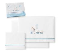 Sábanas minicuna Jirafa Bicicleta blanco petróleo