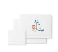 Sábanas minicuna León Palmera blanco gris