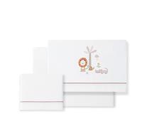 Sábanas minicuna León Palmera blanco maquillaje