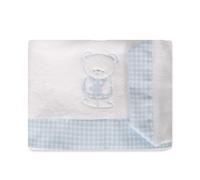 Sabanas Minicuna Sabanas de Invierno Coralina Extrasuave Minicuna 50x80 Ideal para Invierno- (Bajera+encimera+Funda Almohada) (Teddy Celeste)