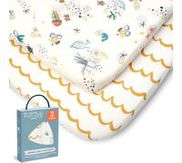 Sabanas Moises (Pack de 2) - Jersey de Bambú Suave y Transpirable - Sabana Bajera Minicuna Ajustables con Doble Elástico - Compatible con Colchones de 53x80 cm hasta 60x90 cm (Our Planet)