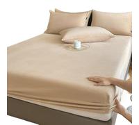 Sabanas Sábanas ajustables elásticas cálidas y gruesas de color sólido, funda de colchón de invierno de franela ajustable, ropa de cama de terciopelo en tamaños 90/160/180/200 Sabanas Algodon(Apricot,