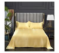 Sabanas Saten Sábana de 1 Pieza for Verano, sábanas Superiores de Tela Fresca de Hielo, sábana Plana Lisa de satén for Ropa de Cama Doble (sin Funda de Almohada)(Tuose,250x230cm 98x90inch)