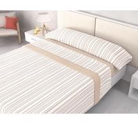 Sábanas Térmicas 180 x 200 - Pirineo para Invierno 120gramos - Largos 190 y 2m - Bajera Engomada Altura 26 cm - Amelie Beis - Tamaños - (Cama 135CM)