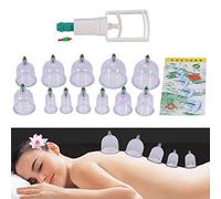 sabanillas camilla lavable Juego de 12 tazas para terapia de ventosa juego de 12 tazas de ventosas chinas kit de masaje con ventosas de plástico con mango de bombeo masaje médico para alivio del dolor