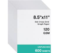 Sabary 600 hojas de papel gráfico de cuadrícula de puntos cruzados, hojas sueltas, 8.5 x 11 pulgadas, tamaño carta, repuestos de papel de relleno de cuadrícula punteada para diario, dibujo, ingeniería