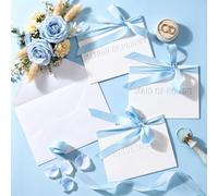 Sabary Juego de 12 tarjetas de propuesta de dama de honor en relieve con sobres, cinta, 8 Will You Be My Bridesmaid, 2 Maid of Honor, 2 tarjetas de propuesta de madre de honor para boda, despedida de