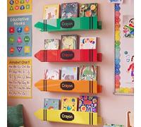 Sabary Juego de 4 estantes magnéticos de acrílico de 43.2 cm para pizarra, crayón, decoración de aula, soporte magnético para exhibición de libros, para profesores, aula, escuela, oficina