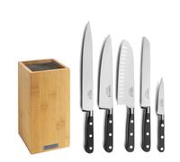 Sabatier Trompette - Bloque de 5 cuchillos de cocina - Origin - Acero 5Cr15MoV - Acabado satinado - 26 x 15,5 cm - Negro