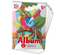 Sabbiarelli Sand-it For Fun - Album Animales Exóticos - 5 Dibujos Adhesivos A5 para Sand Art | ARENA DE COLORES NO INCLUIDA | Manualidades Creativas para Niños 5-12 años