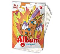 Sabbiarelli Sand-it For Fun - Álbum Dragones: 5 Hojas Adhesivas A5 para Sand Art con 5 Dibujos para Colorear con Arena de Colores (NO INCLUIDA) - Actividad Manual, Manualidades Creativas para Niños 5+