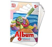 Sabbiarelli Sand-it For Fun- Álbum El mar: 5 dibujos pre-pegados para colorear con la arena (arena no incluida), Adecuado para niños de años 5+