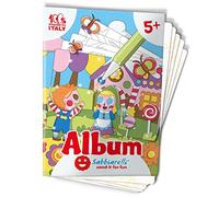 Sabbiarelli Sand-it For Fun - Álbum Érase una Vez: 5 Hojas Adhesivas A5 para Sand Art con 5 Dibujos de Cuentos para Colorear con Arena de Colores (NO INCLUIDA) - Manualidades Creativas Niños 5+