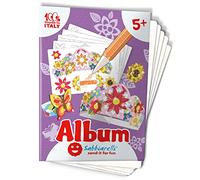 Sabbiarelli Sand-it For Fun - Álbum Joyas: 5 Hojas Adhesivas A5 para Crear 9 Joyas para Colorear con Arena de Colores (NO INCLUIDA) - Sand Art, Manualidades Creativas para Niñas 5+