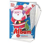 Sabbiarelli Sand-it For Fun - Álbum La Navidad: 5 Hojas Adhesivas A5 para Sand Art con 5 Dibujos para Colorear con Arena de Colores (NO INCLUIDA) - Manualidades de Navidad Niños 5+