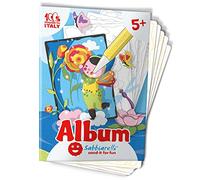 Sabbiarelli Sand-it For Fun - Álbum Las Hadas de las Flores: 5 Hojas Adhesivas A5 para Sand Art con 5 Dibujos para Colorear con Arena de Colores (NO INCLUIDA) - Manualidades Creativas para Niños 5+