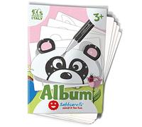 Sabbiarelli Sand-it For Fun - Álbum Las Máscaras Italianas: 5 Hojas Adhesivas A5 para Sand Art con 5 Dibujos para Colorear con Arena de Colores (NO INCLUIDA) - Manualidades de Carnaval para Niños 5+