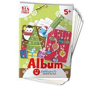 Sabbiarelli Sand-it For Fun - Álbum Las postales de Navidad: 5 hojas pre-pegadas para colorear con la arena (arena no incluida), Adecuado para adultos y niños de 5+ años