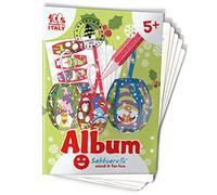 Sabbiarelli Sand-it For Fun - Álbum Linternas Navideñas de Duendes 3D: 5 Hojas Adhesivas A5 para Crear 3 Decoraciones para Colorear con Arena de Colores (NO INCLUIDA) - Manualidades Navidad Niños 5+