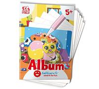 Sabbiarelli Sand-it For Fun - Álbum Los animales domésticos: 5 dibujos pre-pegados para colorear con la arena (arena no incluida), Adecuado para niños de años 5+