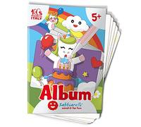 Sabbiarelli Sand-it For Fun - Álbum Unicorns: 7 dibujos pre-pegados para colorear con la arena (arena no incluida), Adecuado para niños de años 5+