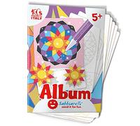Sabbiarelli Sand-it For Fun - Álbum Mandala: 5 Hojas Adhesivas A5 para Sand Art con 15 Mandalas Desprendibles para Colorear con Arena de Colores (no incluida) - Actividad Manual Niños 5+