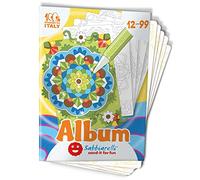 Sabbiarelli Sand-it For Fun - Álbum Mandala Art con 5 Dibujos Adhesivos para Colorear con Arena de Colores (no incluida), Hobby Creativo y Sandart, para Jóvenes y Adultos