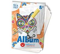 Sabbiarelli Sand-it For Fun - Álbum Mexicolors: 5 Hojas Adhesivas A5 para Sand Art con 5 Dibujos de Arte Mexicano para Colorear con Arena de Colores (NO INCLUIDA) - Manualidades Niños 8+