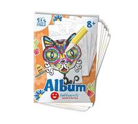 Sabbiarelli Sand-it For Fun - Álbum Mexicolores: 5 dibujos pre-pegados para colorear con la arena (arena no incluida), Adecuado para niños de años 8+