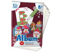 Sabbiarelli Sand-it For Fun - Álbum Minicajas de Navidad 3D: 5 Hojas Adhesivas A5 para Crear 5 Cajitas Navideñas DIY para Colorear con Arena de Colores (NO INCLUIDA) - Manualidades de Navidad Niños 8+