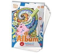 Sabbiarelli Sand-it For Fun - Álbum Retratos en Color con 5 Dibujos Adhesivos para Pintar con Arena de Colores (no incluida) - Afición Creativa y Actividad Relajante para Niños y Adultos