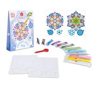 Sabbiarelli Sand-it For Fun - Bag Snowflakes, Mini Set de Sand Art para Jóvenes y Adultos: 12 Sobres de Arena de Colores y 2 Hojas Adhesivas A6 con Copos de Nieve Troquelados